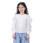 Off White Plain Classic Shirt For Girls Image