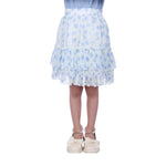 Blue Floral Classic Skirt For Girls Image