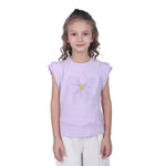 Light Purple Floral Classic T.Shirt For Girls Image