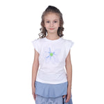 Off White Floral Classic T.Shirt For Girls Image
