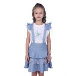 Light Blue Floral Classic Skirt For Girls Image