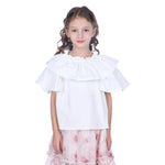 Off White Plain Classic Blouse for Girls Image
