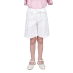 Off White Plain Classic Shorts for Girls Image
