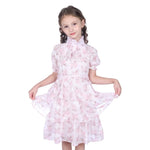 Pink Floral Classic Dress for Girls Image