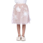 Dusty Pink Floral Classic Skirt For Girls Image