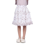 Dusty Pink Floral Classic Skirt For Girls Image