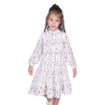 Dusty Pink Floral Classic Dress For Girls Image