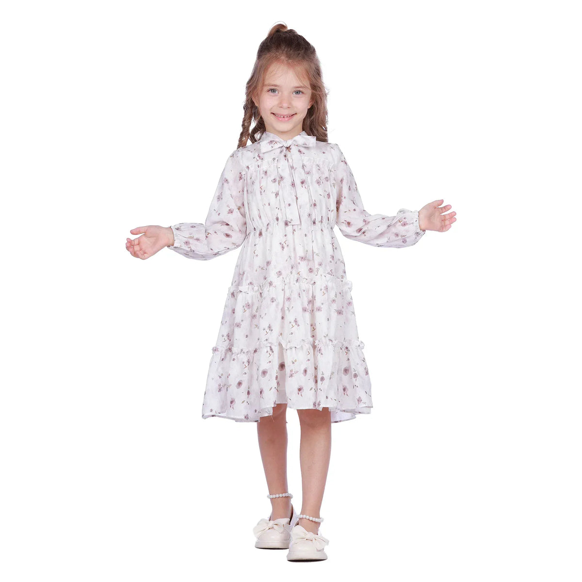Floral Classic Dress For Girls Image
