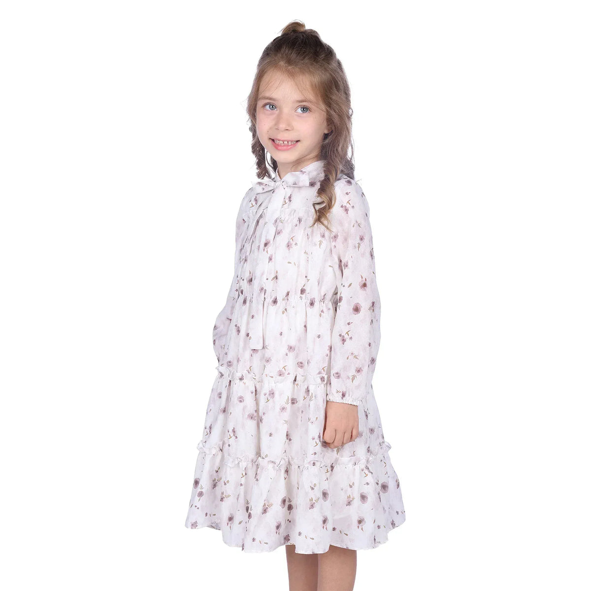 Floral Classic Dress For Girls Image