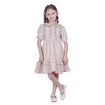 Dusty Pink Embroidery Classic Dress For Girls Image