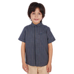 Blue Striped Classic Shirt For Boys Image