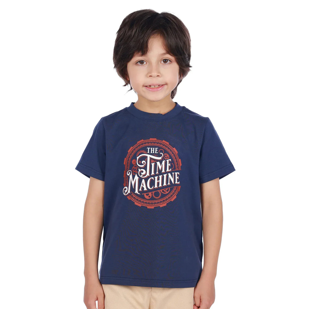 Navy Printed Classic T.Shirt For Boys Image
