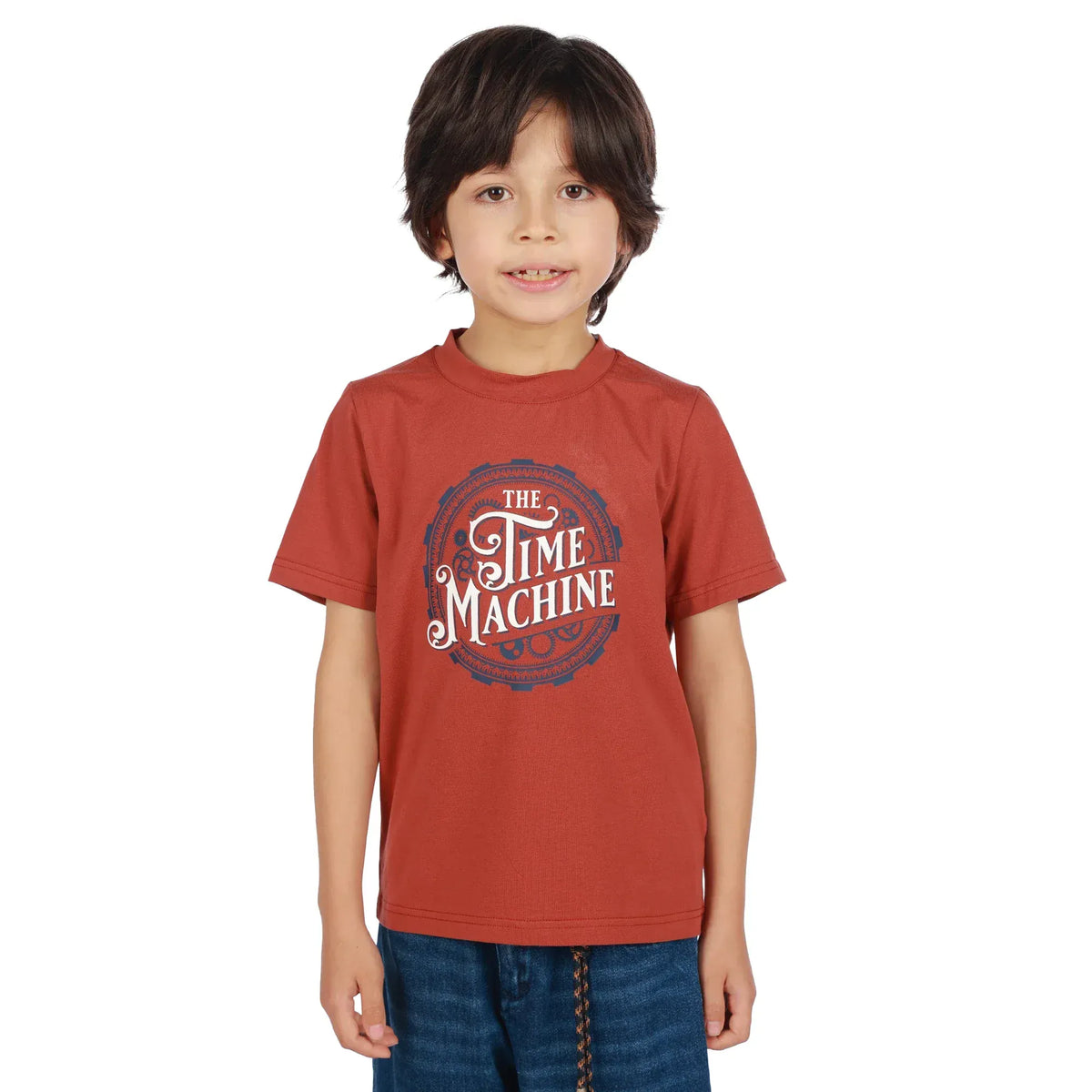 Rust Red Printed Classic T.Shirt For Boys Image
