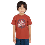 Rust Red Printed Classic T.Shirt For Boys Image
