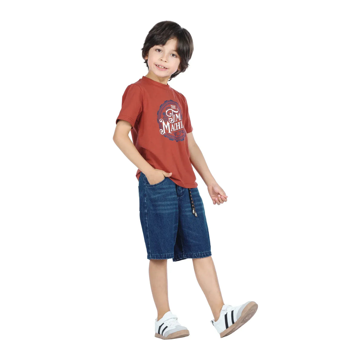 Washed Jeans Classic Shorts For Boys Image