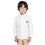 Off White Embroidery Classic Shirt For Boys Image