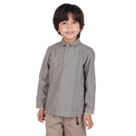 Light Coffee Solid Classic Blouse For Boys Image