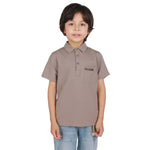 Light Coffee Badge Classic Polo Shirt For Boys Image