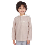 Light Brown Checked Classic Blouse For Boys Image