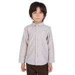 Light Brown Striped Classic Shirt For Boys Image