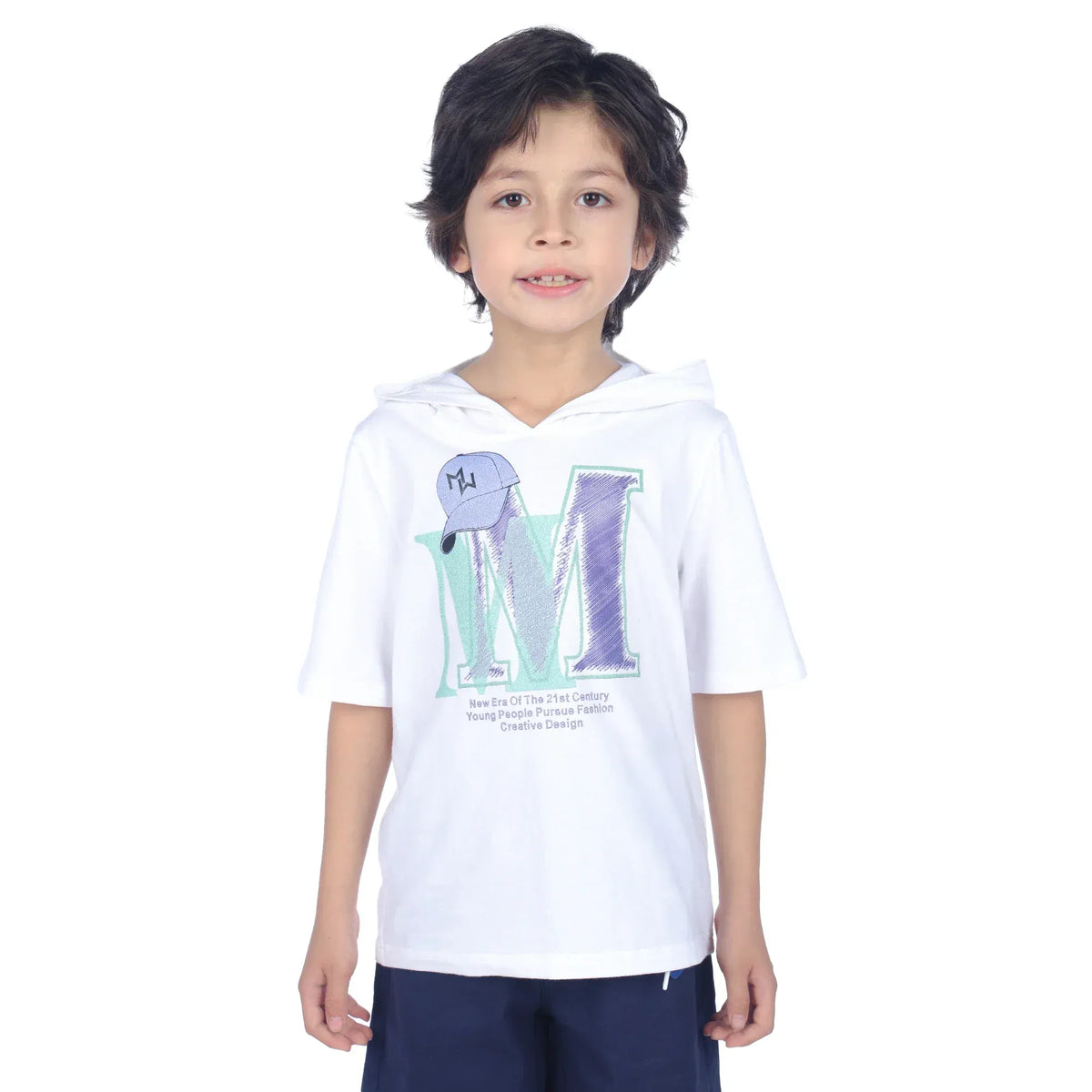 Off White Printed Classic T.Shirt For Boys Image