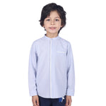 Light Blue Purple Embroidery Classic Shirt For Boys Image