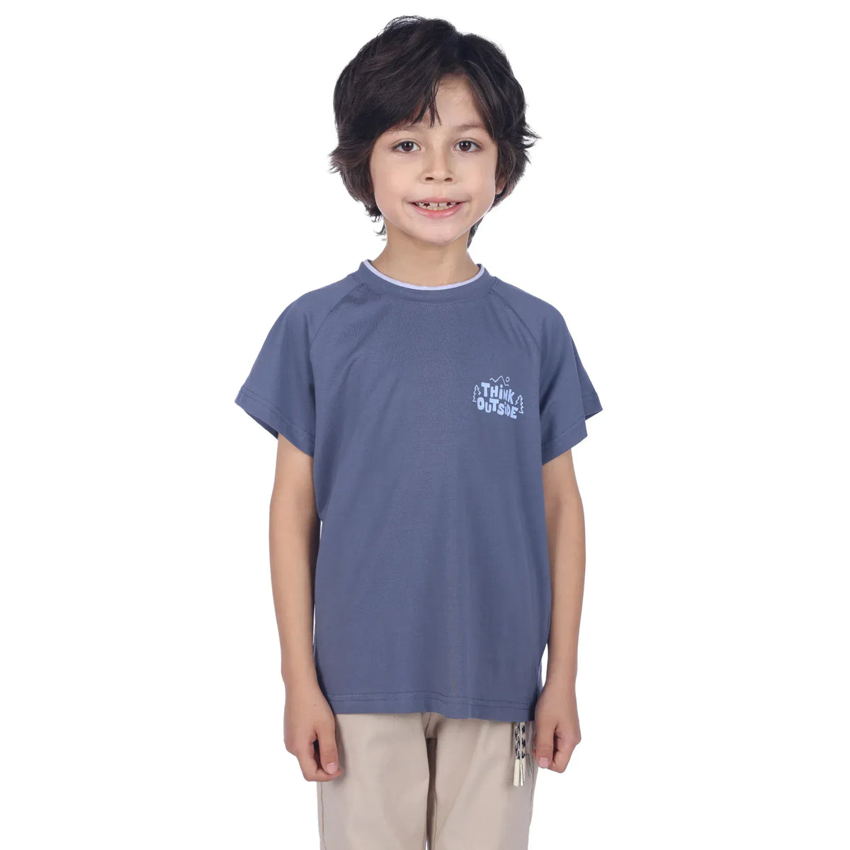Dark Blue Printed Classic T.Shirt For Boys Image