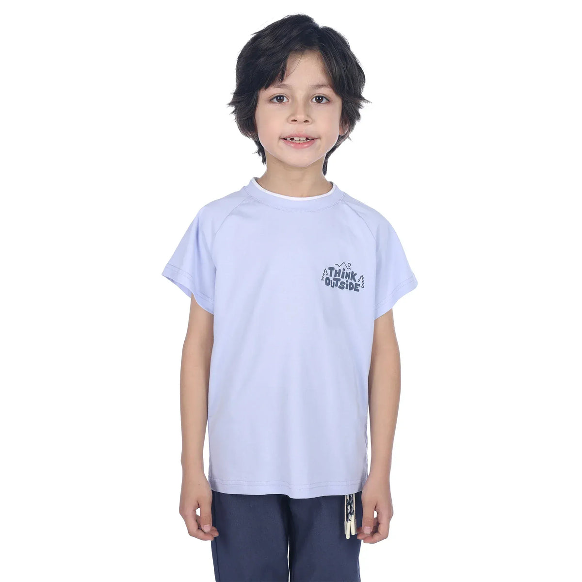 Light Purple Printed Classic T.Shirt For Boys Image