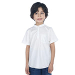 Off White Embroidery Classic Blouse For Boys Image