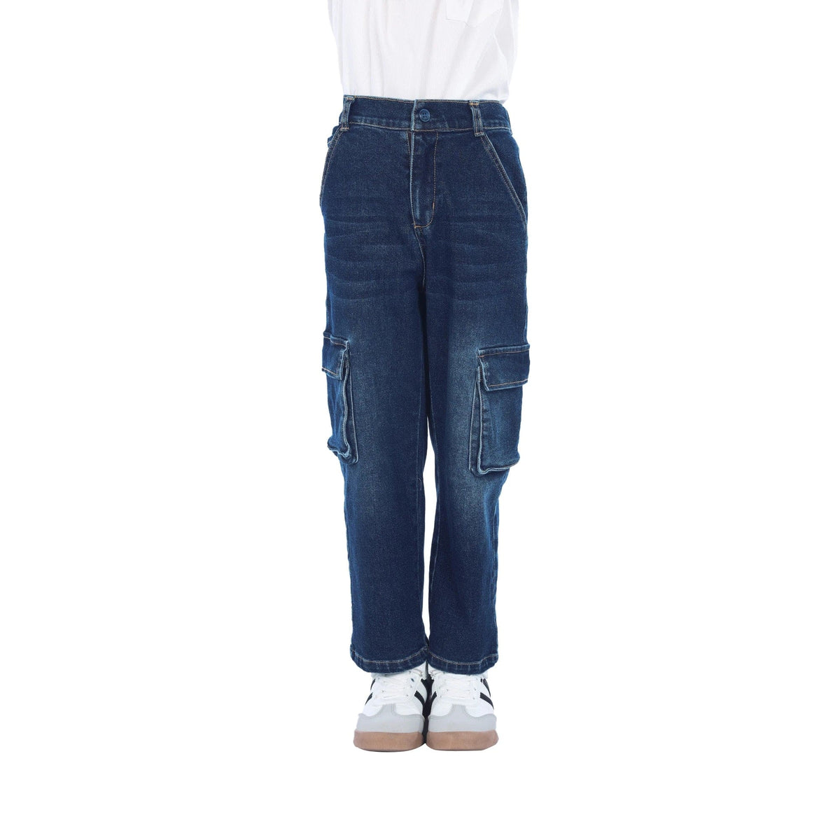 Dark Jeans Blue Washed Jeans Classic Pants For Boys Image