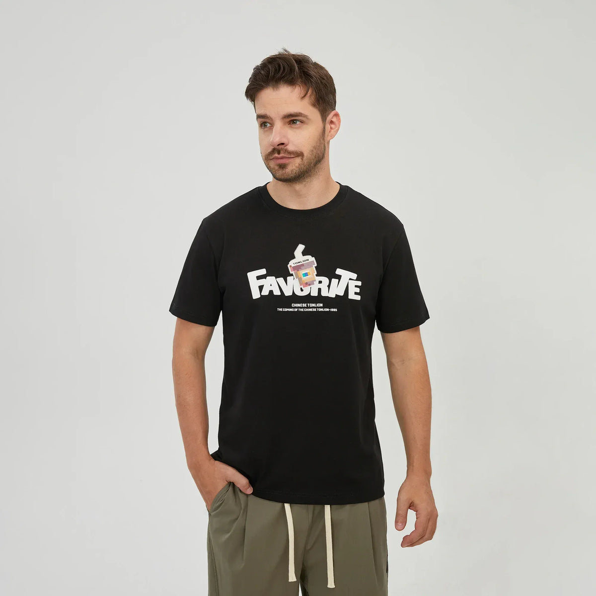Black Printed T.Shirt for Men Image