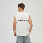 Embroidery Printed Sleeveless T-Shirt for Men Image