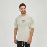 Sliver Grey Printed T.Shirt for Men Image