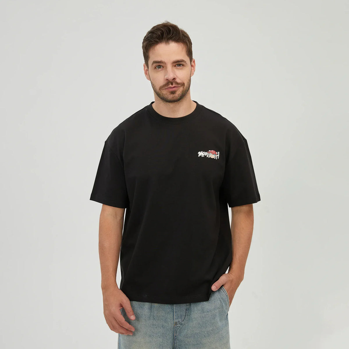 Black Printed T.Shirt for Men Image