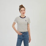 Blue Striped T.Shirt for Women Image