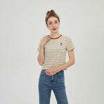 Coffee Striped T.Shirt for Women Image