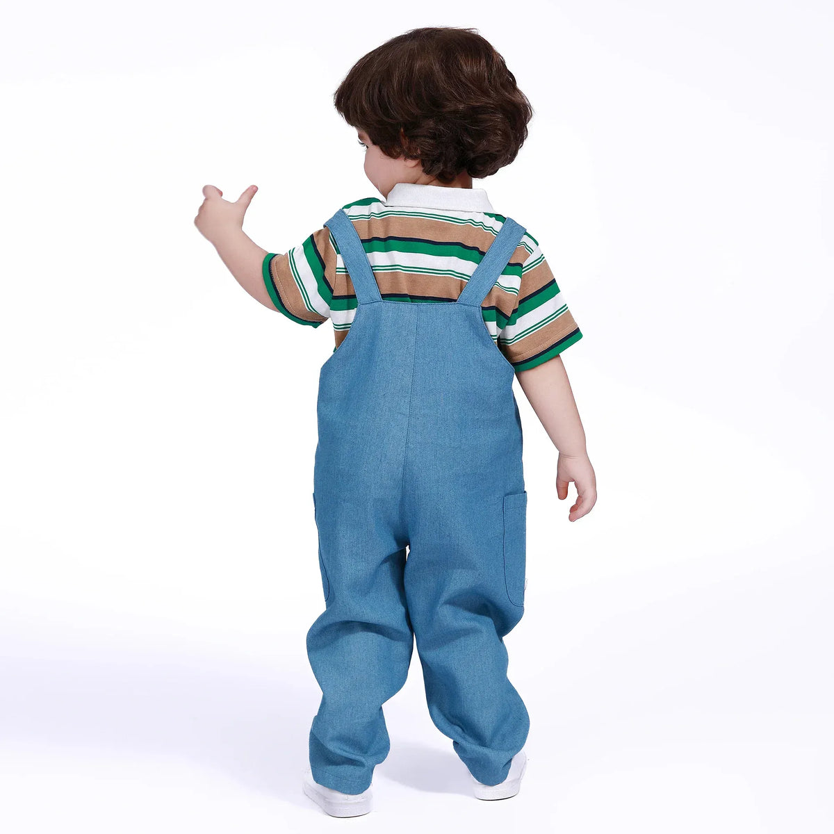 Printed Overalls for Baby boy Image