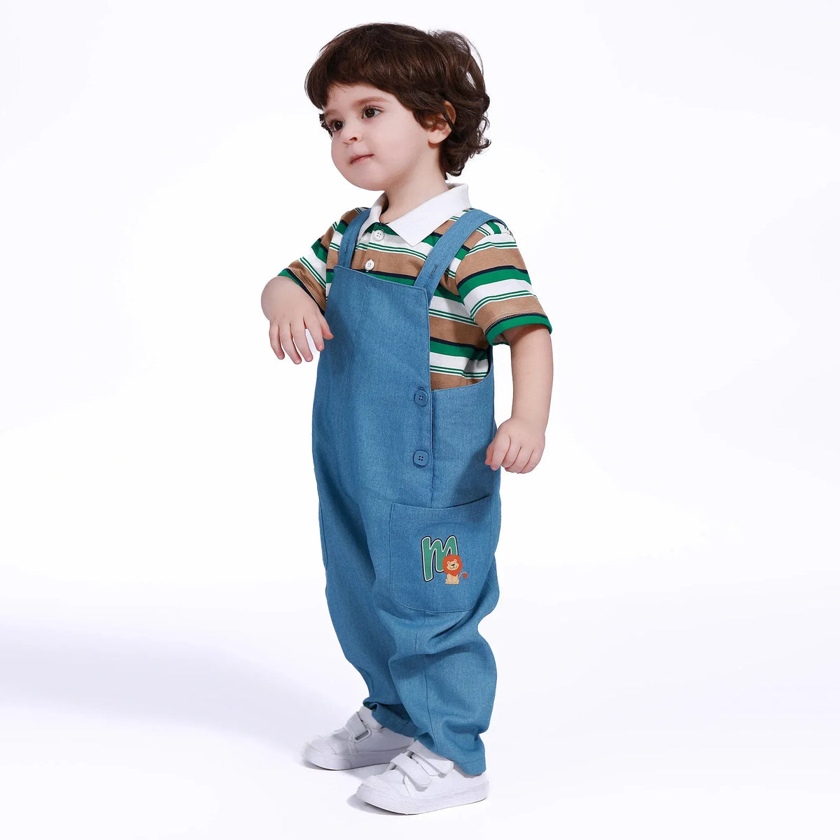 Printed Overalls for Baby boy Image