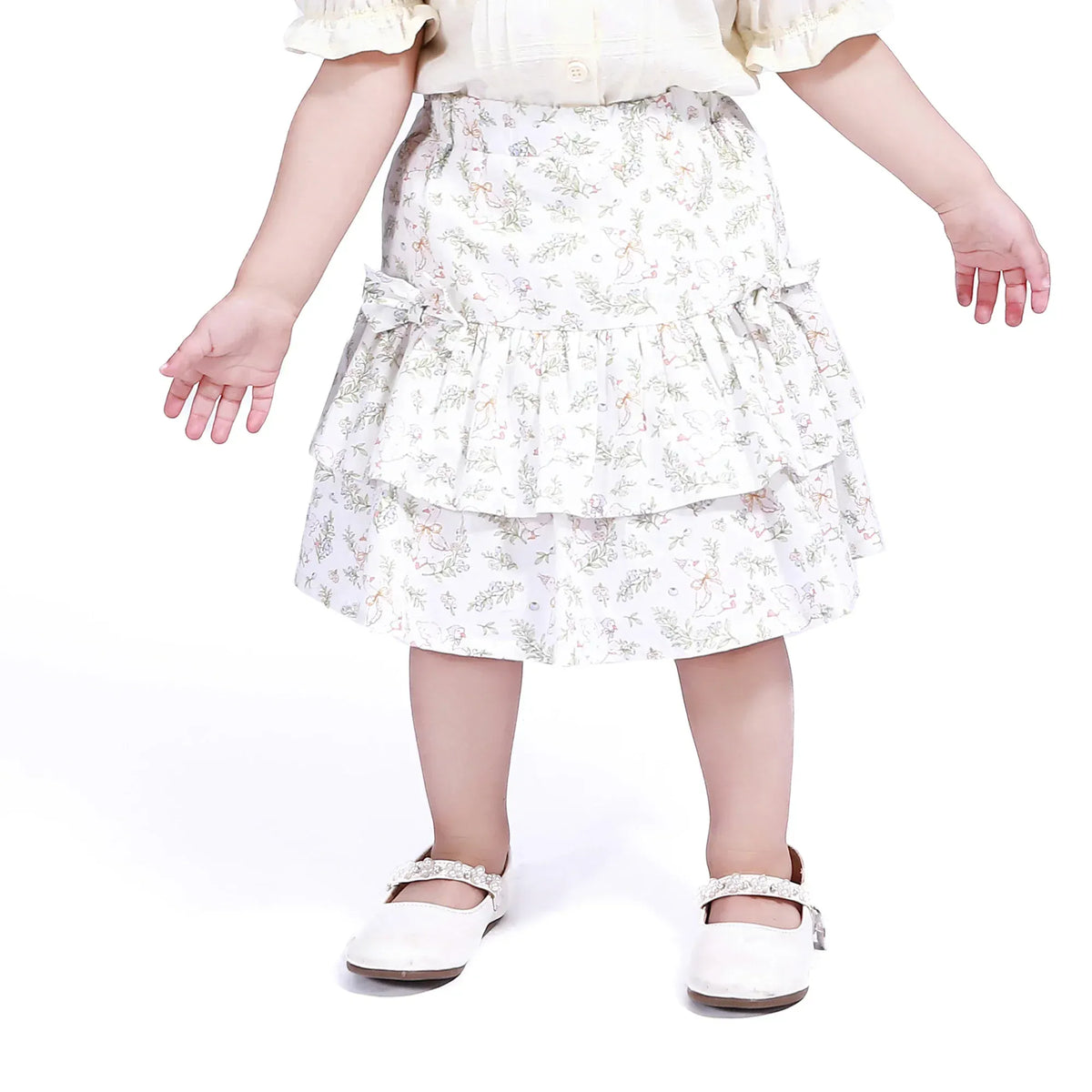 Green Floral Skirt for Baby girl Image