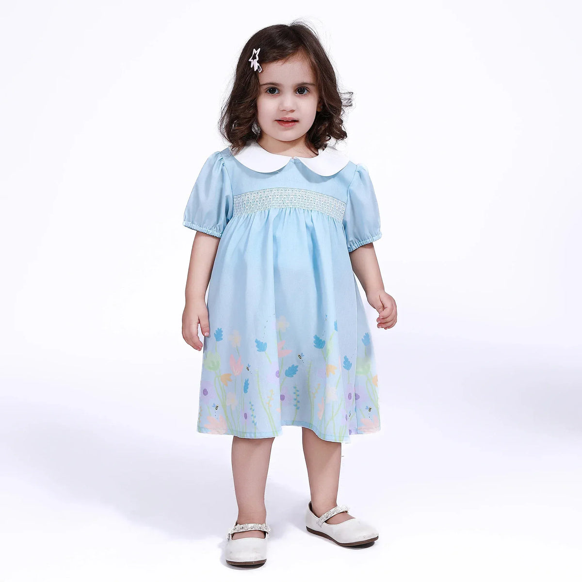 Blue Floral Dress for Baby girl Image