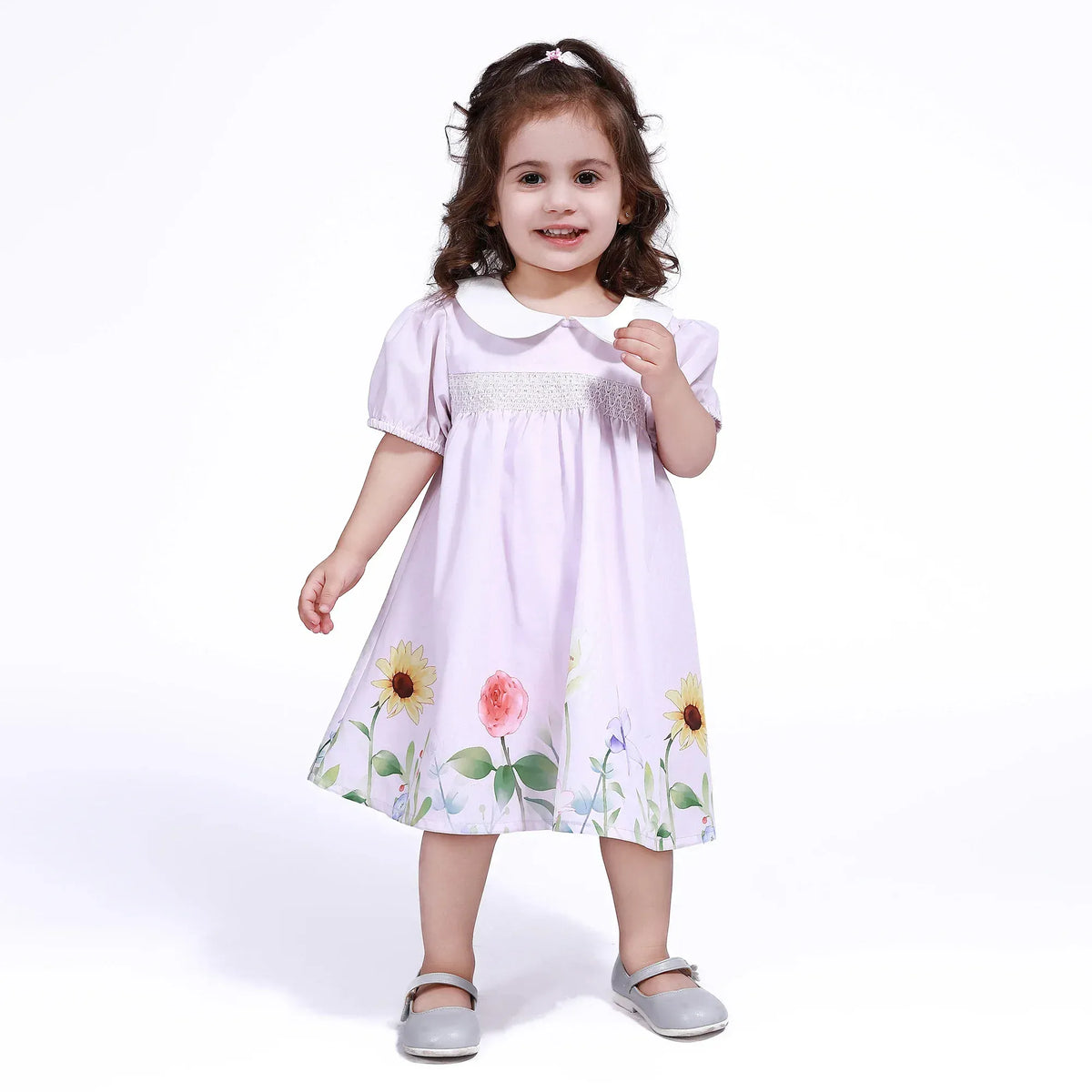 Purple Floral Dress for Baby girl Image