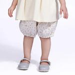 Khaki Floral Shorts for Baby girl Image