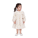 Beige Yellow Floral Dress for Baby girl Image