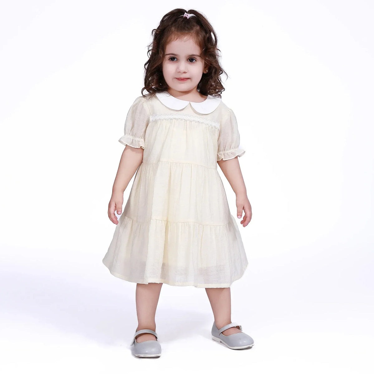 Beige Embroidery Dress for Baby girl Image