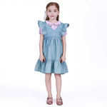 Blue Plain Dress for Girls Image