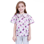 Purple Floral Shirt for Girls Image
