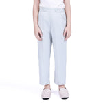 Light Blue Plain Pants for Girls Image