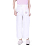 White Floral Pants for Girls Image