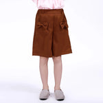 Brown Solid Shorts for Girls Image