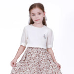 Off White Floral Blouse for Girls Image